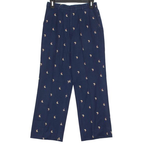 David Brooks Pants Vintage Chino Sailboat Preppy Nautical Coastal Grandma Blue 8 - Picture 1 of 5